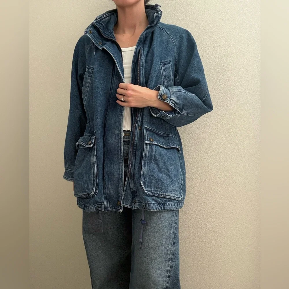 Vintage Pacific Trails Flannel Lined Denim Coat - Picture 1 of 8